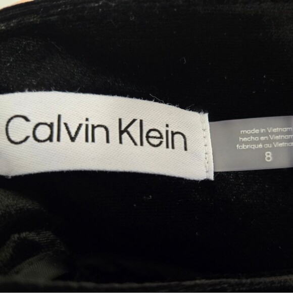 Calvin Klein Whitney Velvet Evening Wide Leg Pants Sz 8 Black - Picture 7 of 12
